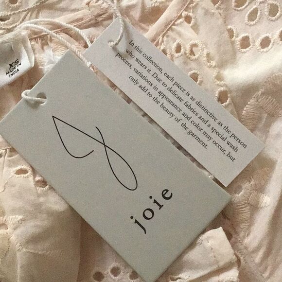 JOIE Cream Eyelet Lace Ruffle Long Sleeve Blouse NEW With Tags - Picture 14 of 14